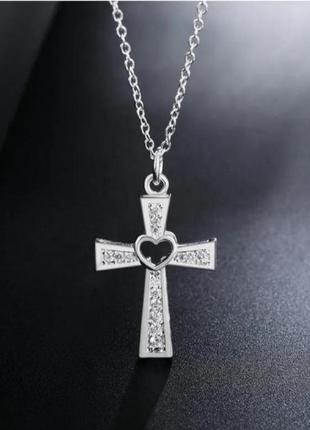 Цепочка серебро кулон крестик silver ♥️ original