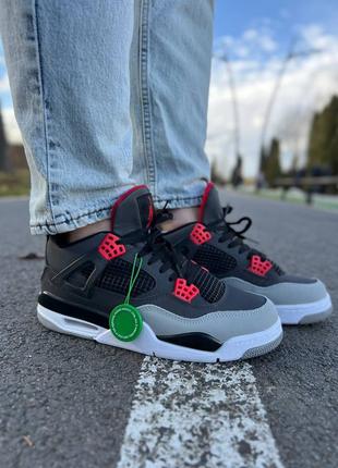 Чоловічі кросівки jordan 4 retro 'infrared' grey red black white