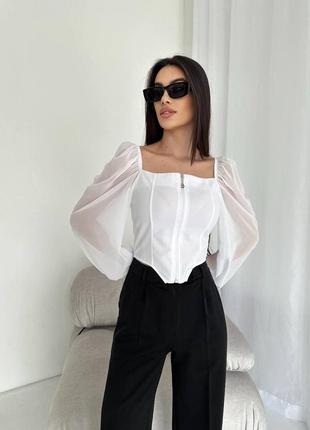 Кофта з імітацією корсету 🤍🖤