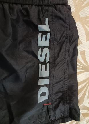 Стильн брендові оригинальні полегшені дихаючі шорти diesel full black3 фото