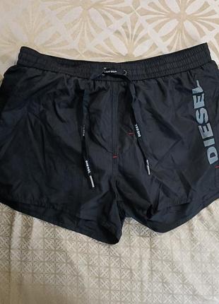 Стильн брендовые оригинальные облегченные дышащие шорты diesel full black