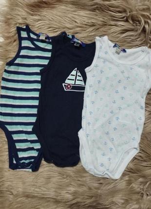 Набор боди маек на мальчика lipilu 6-24 мес.