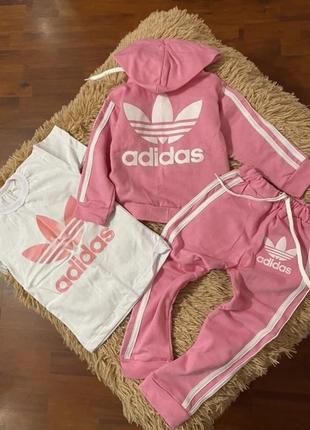 Спортивний костюм трійка на дівчинку 2-3 роки ,начес