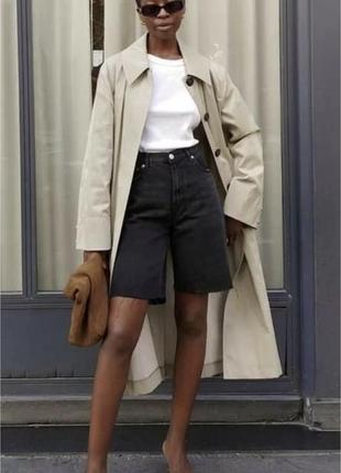 Черные шорты бермуды zara