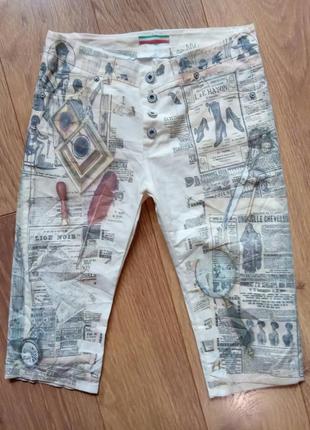 Шорты принт газета италия.