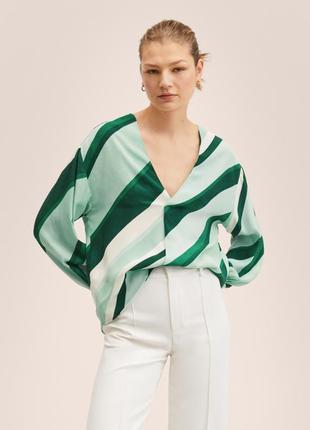 Блузка оверсайз с принтом mango - xs, s