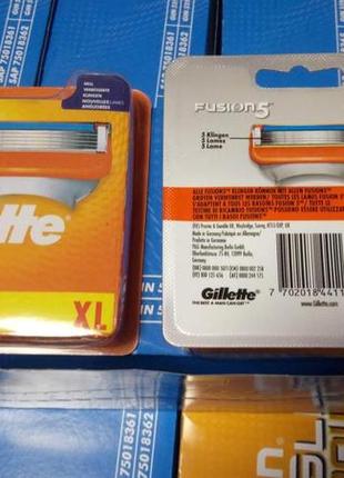 Лезвия кассеты  картриджи gillette fusion 8шт  жилет фьюжн 8шт