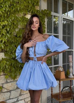 Літній костюм топ та спідниця6 фото