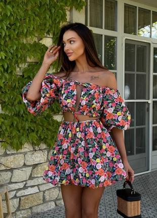 Літній костюм топ та спідниця8 фото