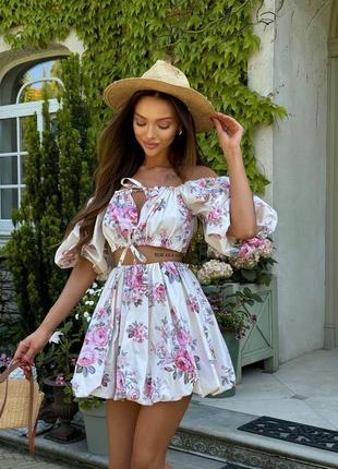 Літній костюм топ та спідниця9 фото