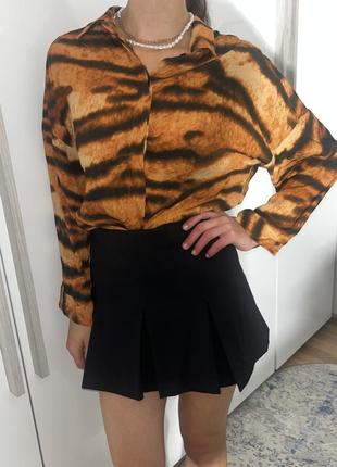 Сорочка в принт рубашка блуза zara mango s m
