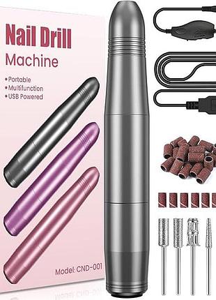 Електричний дриль для нігтів 20000 об/хв зі свердлами есб