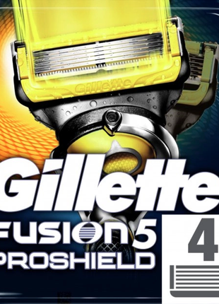 Сменные картриджи для бритья (лезвия кассеты) мужские gillette fusion5 proshield 4 шт1 фото