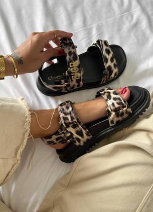 Сандалии в стиле dior sandals «leopard’