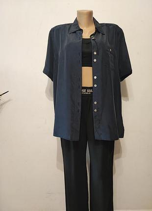 100% натуральный шелк шелковая рубашка с укороченным рукавом deville