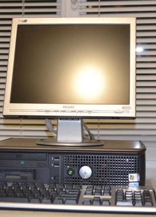 Б/в, комп'ютер у зборі, intel core 2 duo, 2 ядра, озп 2 гб, hdd 250 гб, монітор 17"