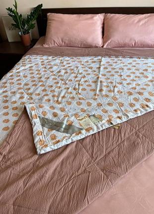Постільна білизна бавовняна з літньою ковдрою жатка, літня ковдра жатка, простинь на резинці бавовняна, наволочки бавовняні, простирадло на резинці
