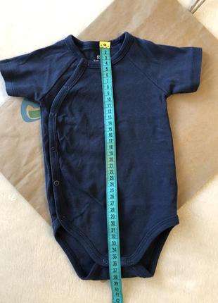 Синий боди на короткий рукав застежка спереди 9-12 месяцев до 74 см роста ребенка3 фото