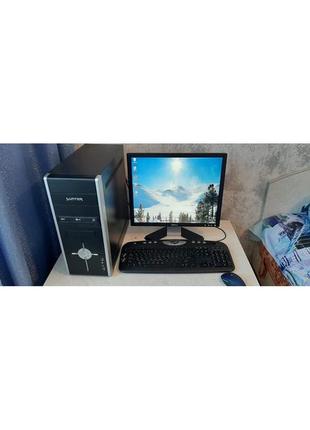 Б/в, комп'ютер у зборі, intel core 2 quad q6600, 4 потока, озп 4 гб, hdd 250 гб, монітор 19"