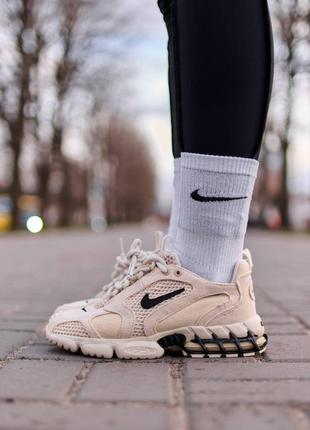 Кроссовки nike x stussy air zoom spiridon cage 2 beige1 фото