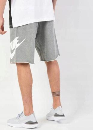 Мужские серые коттоновые спортивные шорты nike big logo / найк оригинал3 фото