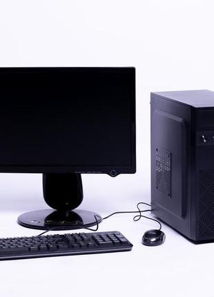 Б/у компьютер в сборе, intel core i3-6100, озу 16 гб, hdd 1000 гб, ssd 120 гб, монитор 20"