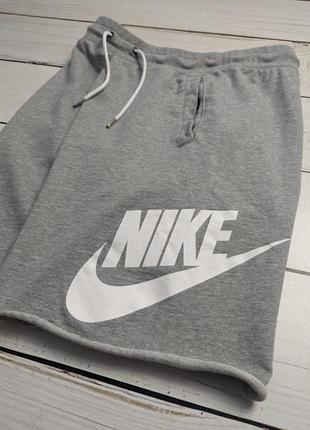 Чоловічі сірі бавовняні спортивні шорти nike big logo / найк оригінал5 фото