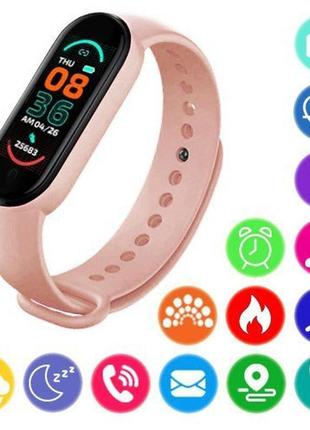 Смарт браслет m5 smart bracelet фитнес трекер watch bluetooth. цвет розовый