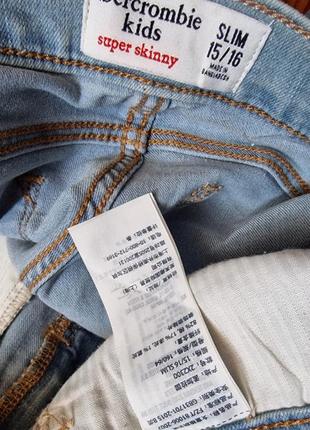 Брендовые фирменные подростковые легкие летние демисезонные стрейчевые джинсы aberumbie &amp; fitch,оригинал,новые с бирками,15-16 лет.9 фото