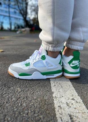 Air jordan 4 retro x sb pine green4 фото