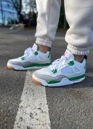 Air jordan 4 retro x sb pine green10 фото