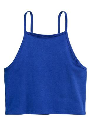 Майка укороченая для женщины h&m divided 0377277-010 l синий