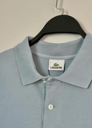 Lacoste футболка поло от всех любимого бренда. в сдержанном голубом цвете.5 фото