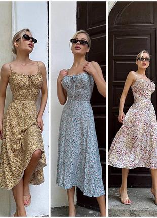 Сарафан жіночий нижче коліна штапель. плаття жіноче штапель