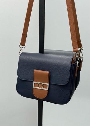 Сумка жіноча в стилі valentino bag blue/brown3 фото