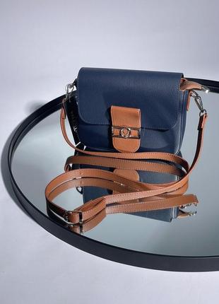 Сумка женская в стиле valentino bag blue/brown2 фото