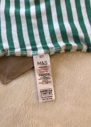 Боди в полоску зеленый белый 6-9 месяцев до 74 см роста ребенка