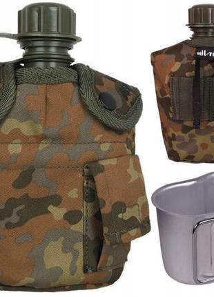 Фляга  в чехле с подстаканником flecktarn,  mil-tec14506021