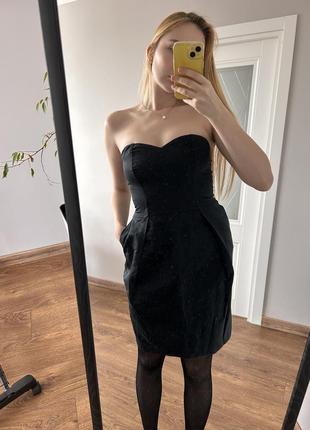 Платье черное massimo dutti размер s нарядное