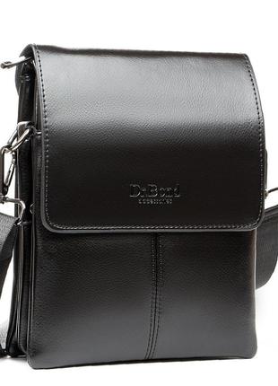 Чоловіча сумка через плече dr.bond чорна сумка еко-шкіра чоловіча барсетка через плече