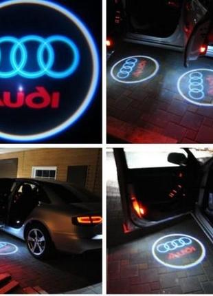 Проектор плафон підсвічування логотипу в двері audi ауді a3 a4 a6 a7 a8 q7