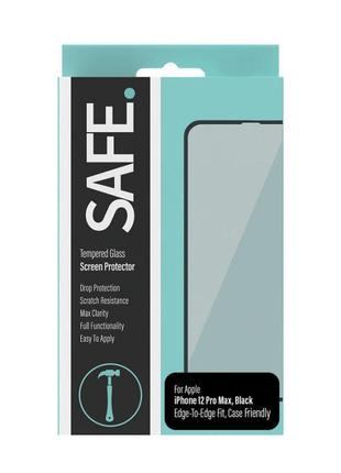 Защитное стекло для apple iphone 12 pro max safe  на экран стекло на телефон айфон 12 про макс черное