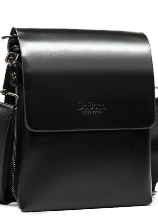 Чоловіча сумка через плече dr.bond чорна сумка еко-шкіра чоловіча барсетка через плече