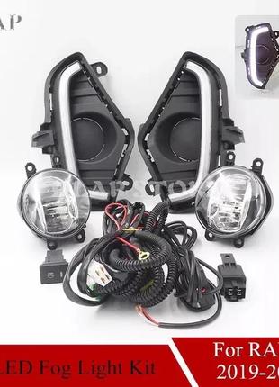 Toyota rav4 2019 туманки дхо лед drl.бампер фары заглушка тойота рав 4
