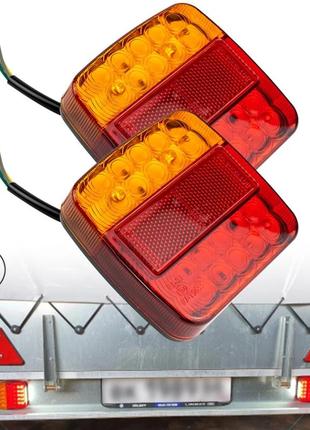 Фонарі стопи габарити на причепі лафет авто з підсвічуванням номера led.