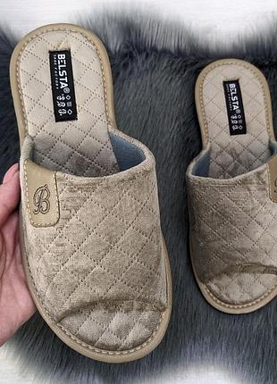 Тапочки жіночі белста відкриті бежеві  4523