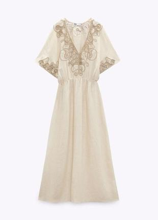 Плаття змішаного льону з вишивкою — limited edition5 фото