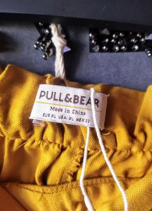 Pull & bear. шикарные. модные. стильные брюки палаццо. высокая посадка. вискоза.цвет охра9 фото