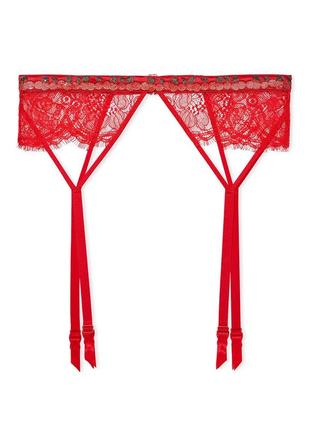 Пояс для чулок красный стразы оригинал victoria’s secret