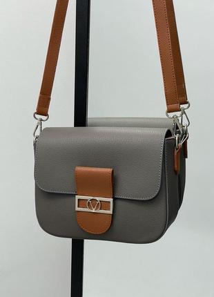 Сумка женская в стиле valentino bag brown grey10 фото